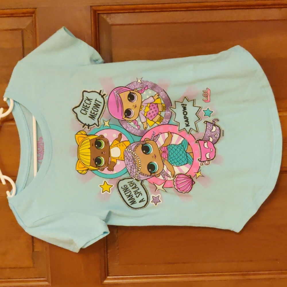LOL Surprise Blue Short Sleeve T-shirt Size S (6-6x)